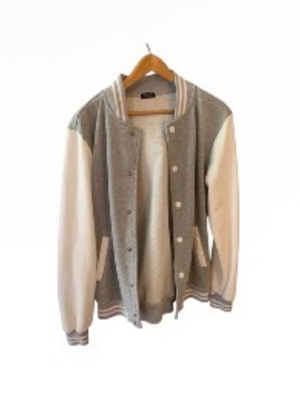 Gray and White Varsity Jacket
